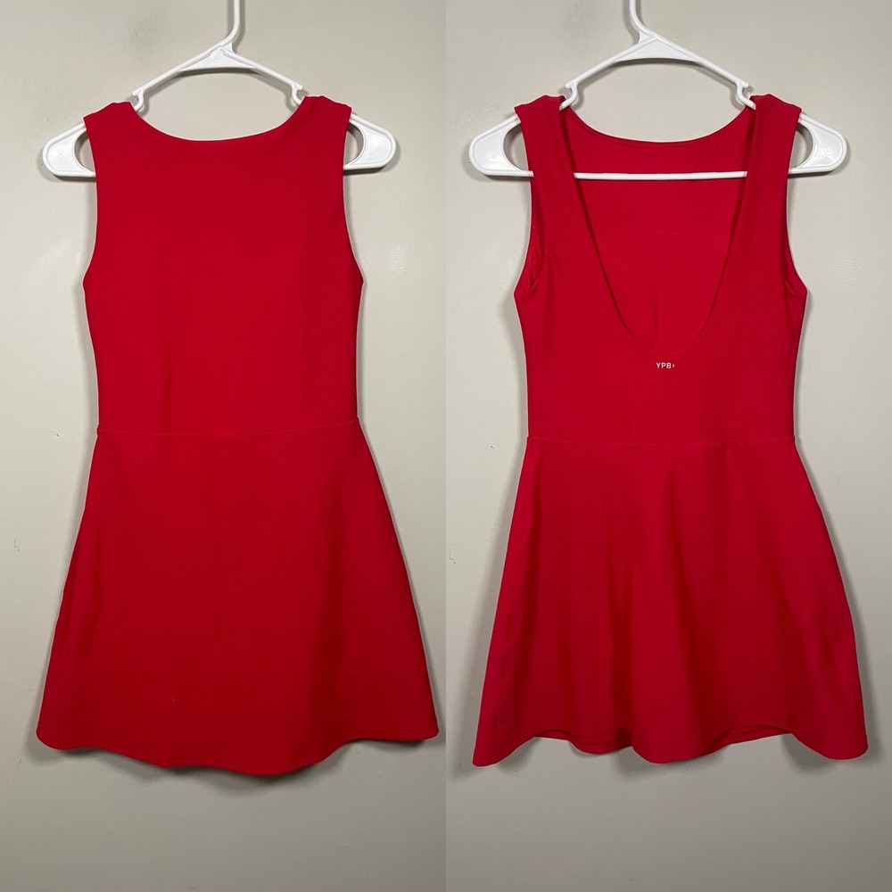 YPB sculptLUX Red Scoop Back Active Dress Size Small Athleisure Activewear